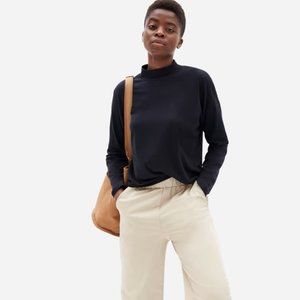 Everlane The Square Mockneck Tee - True Black - XS